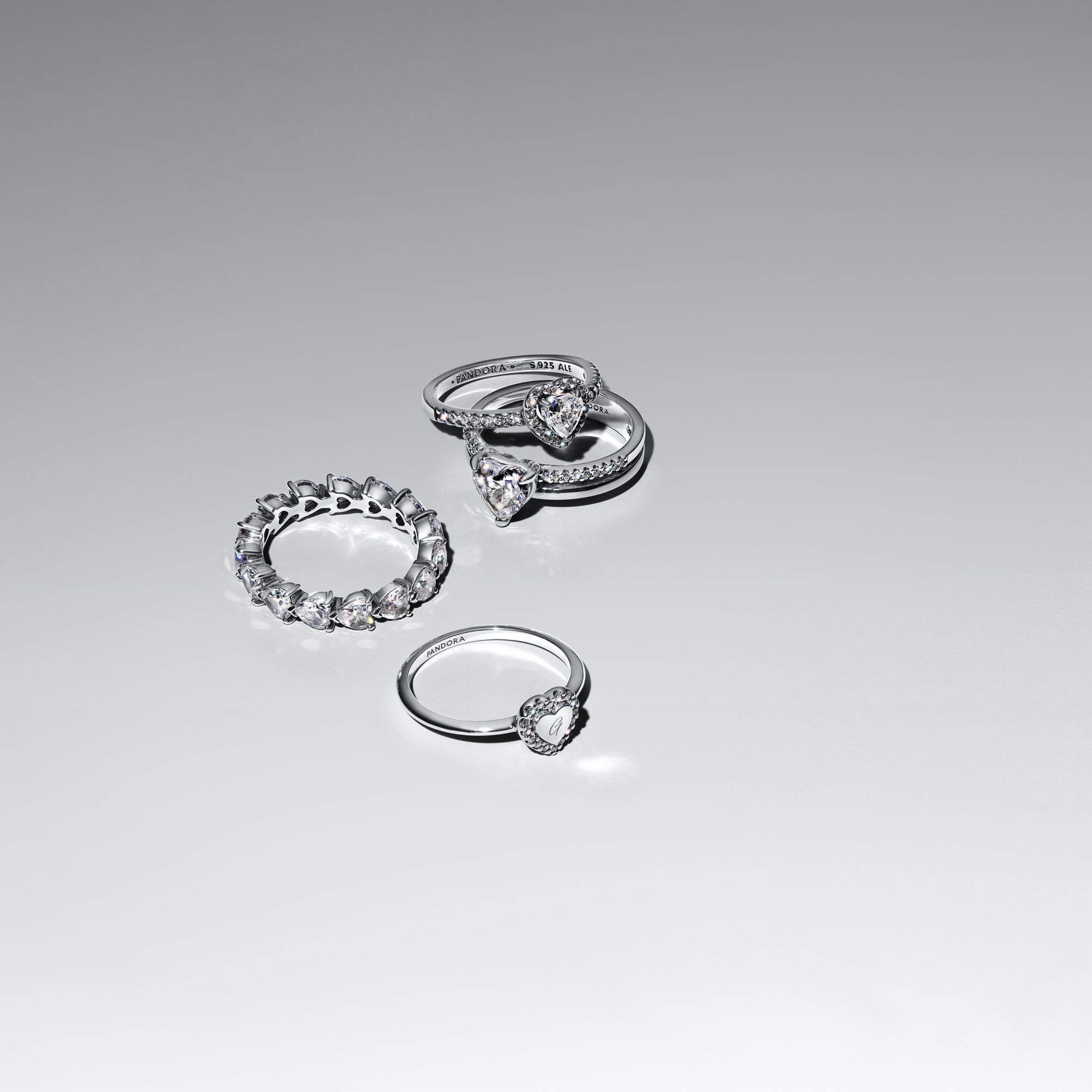 Pandora Ring - Herz Halo Ring - Sterling Silber - Zirkonia – Ansicht 3