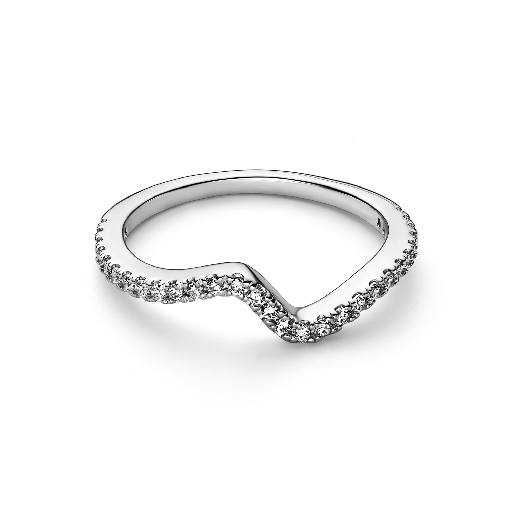 Pandora Ring - Funkelnder Wellenring - Silber - Zirkonia – Ansicht 3
