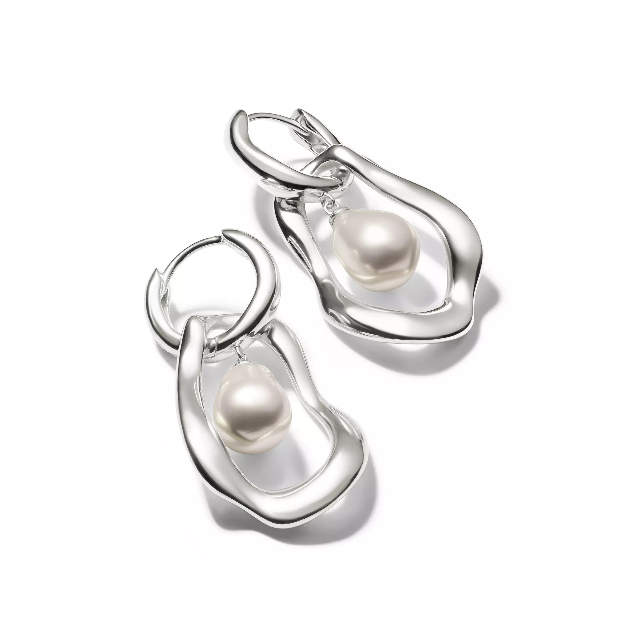 Thomas Sabo Creolen mit Perlen-Anhänger Natural Beauty Silber – Perle – Ansicht 3