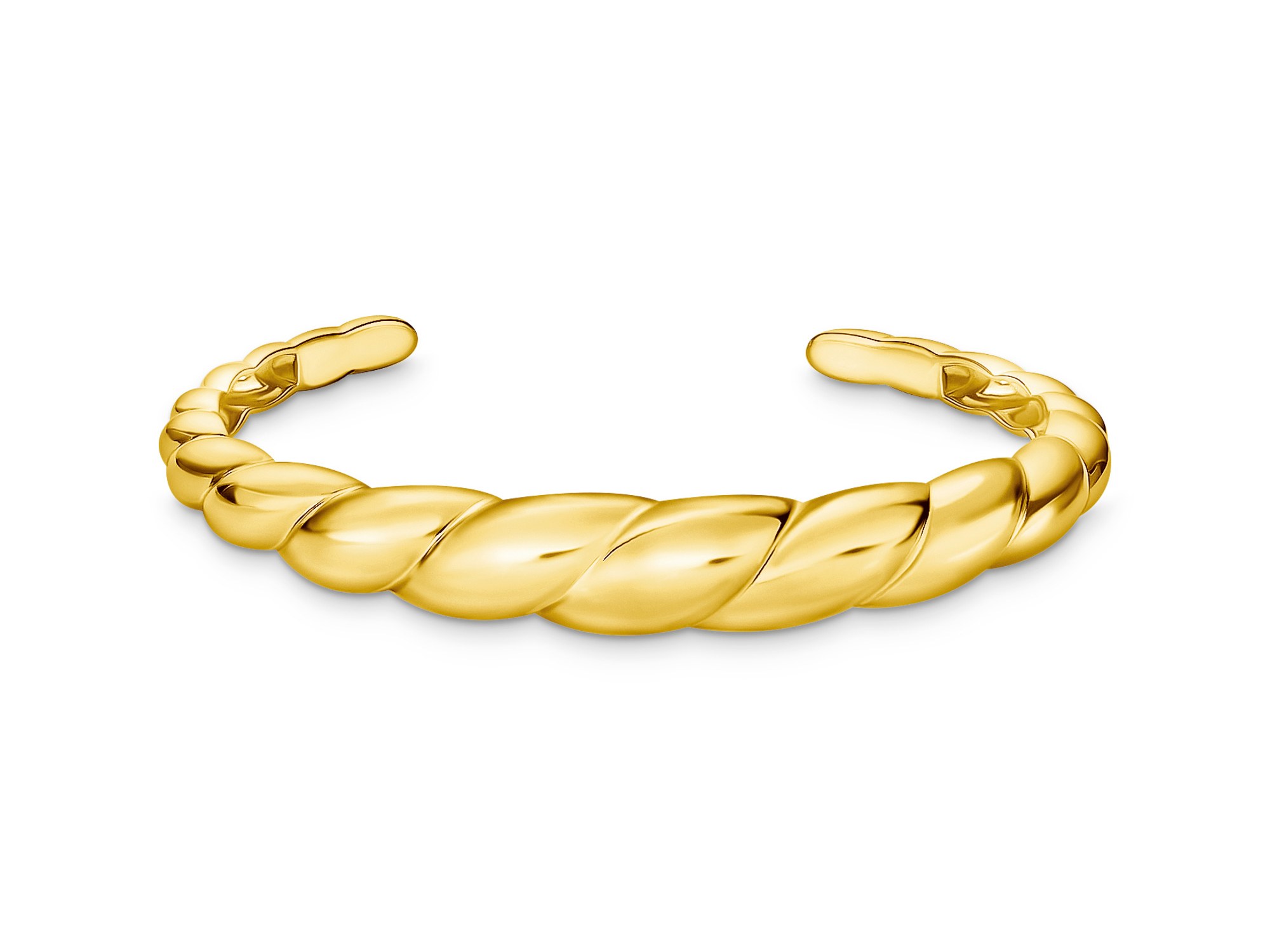 Thomas Sabo Armreifen AR119-413-39-L16 aus vergoldetem Silber mit einem eleganten, gedrehten Design und einer Länge von 16 cm ideal für stilbewusste Trägerinnen.