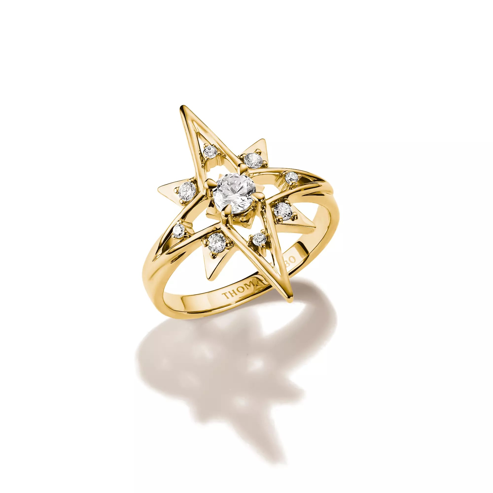 Thomas Sabo Midnight Sky - Ring Stern - 18k Gelbgold Vergoldung - Zirkonia – Ansicht 2