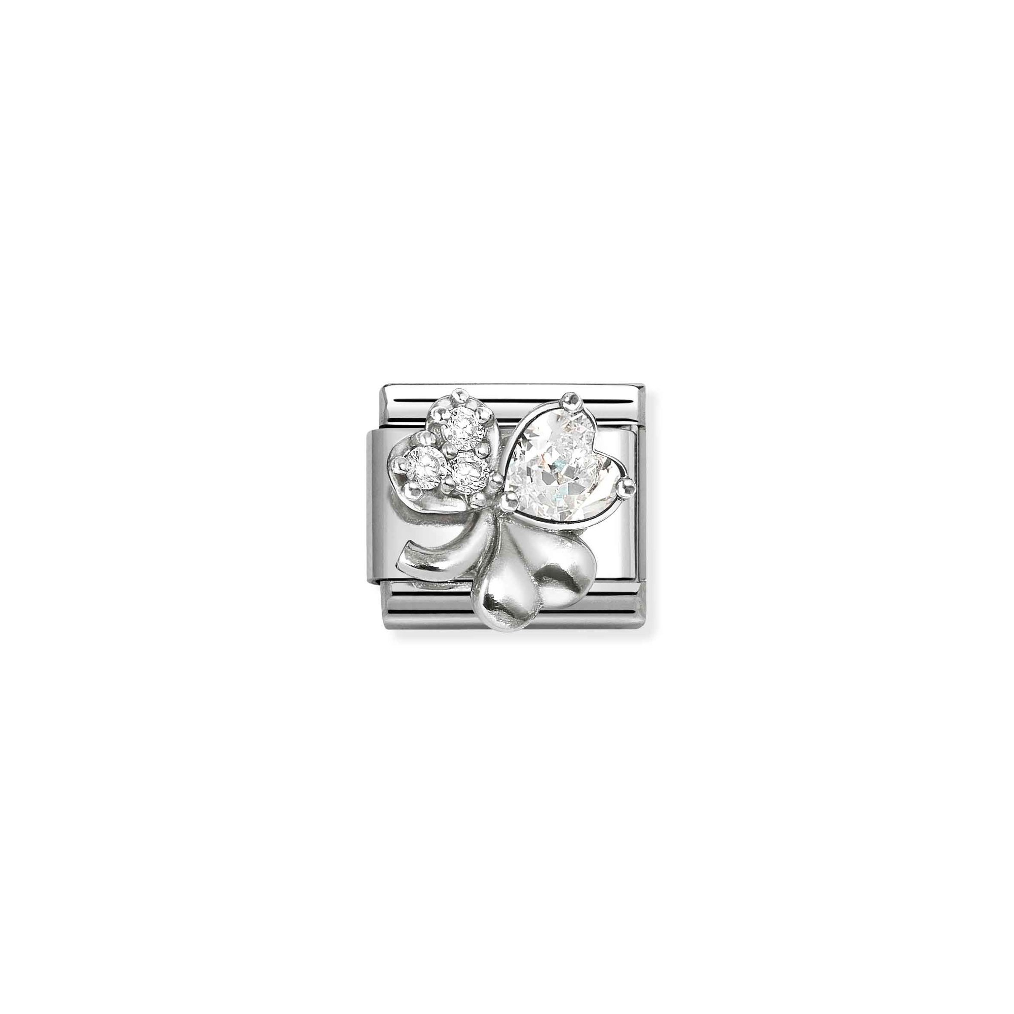 Nomination Classic Sterling Silber charm - Kleeblatt - Zirkonia – Ansicht 2