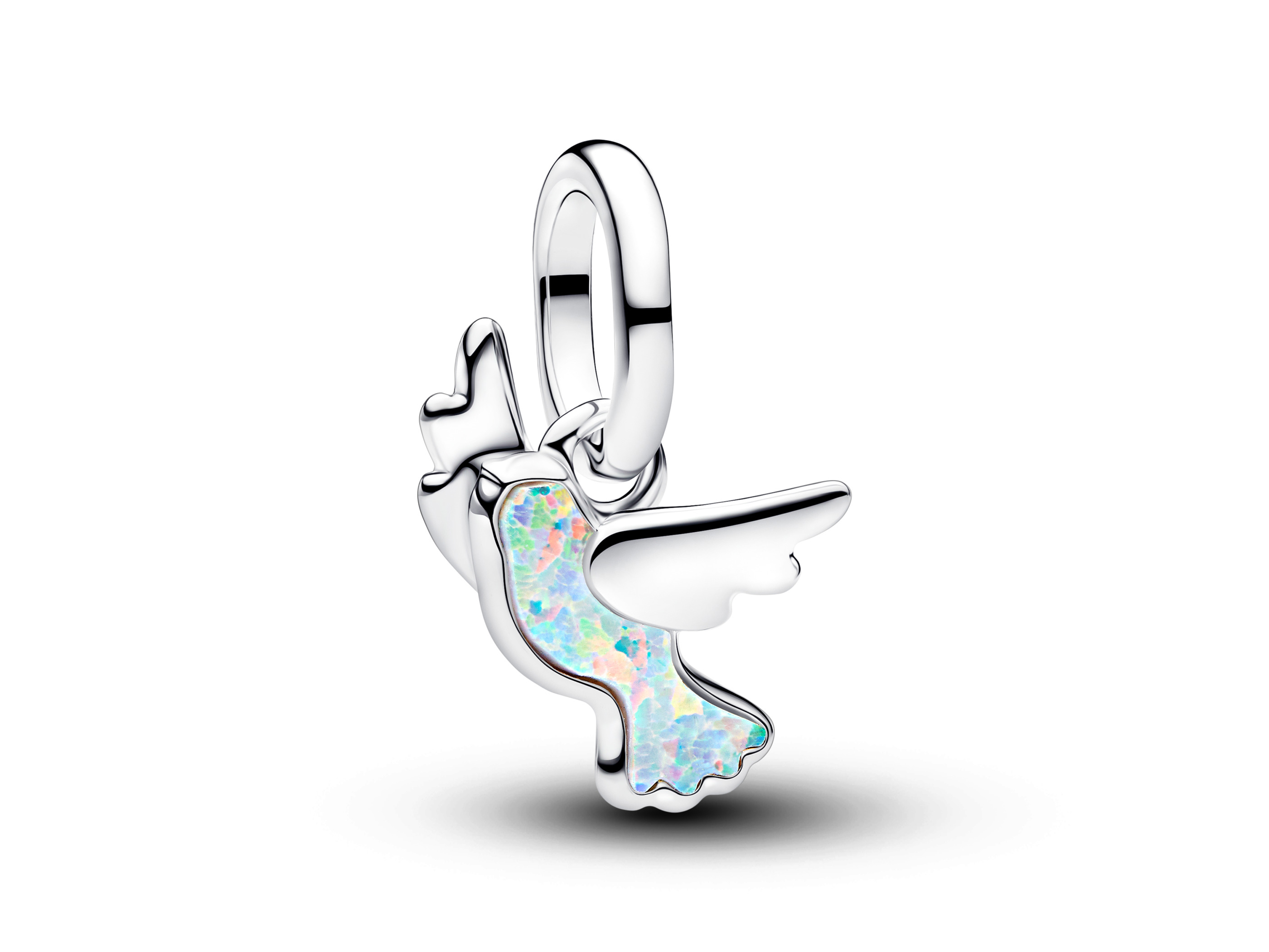 Pandora 794566C01 - Weiße Taube Mini-Charm-Anhänger - Sterling Silber - synth. Opal Weiss