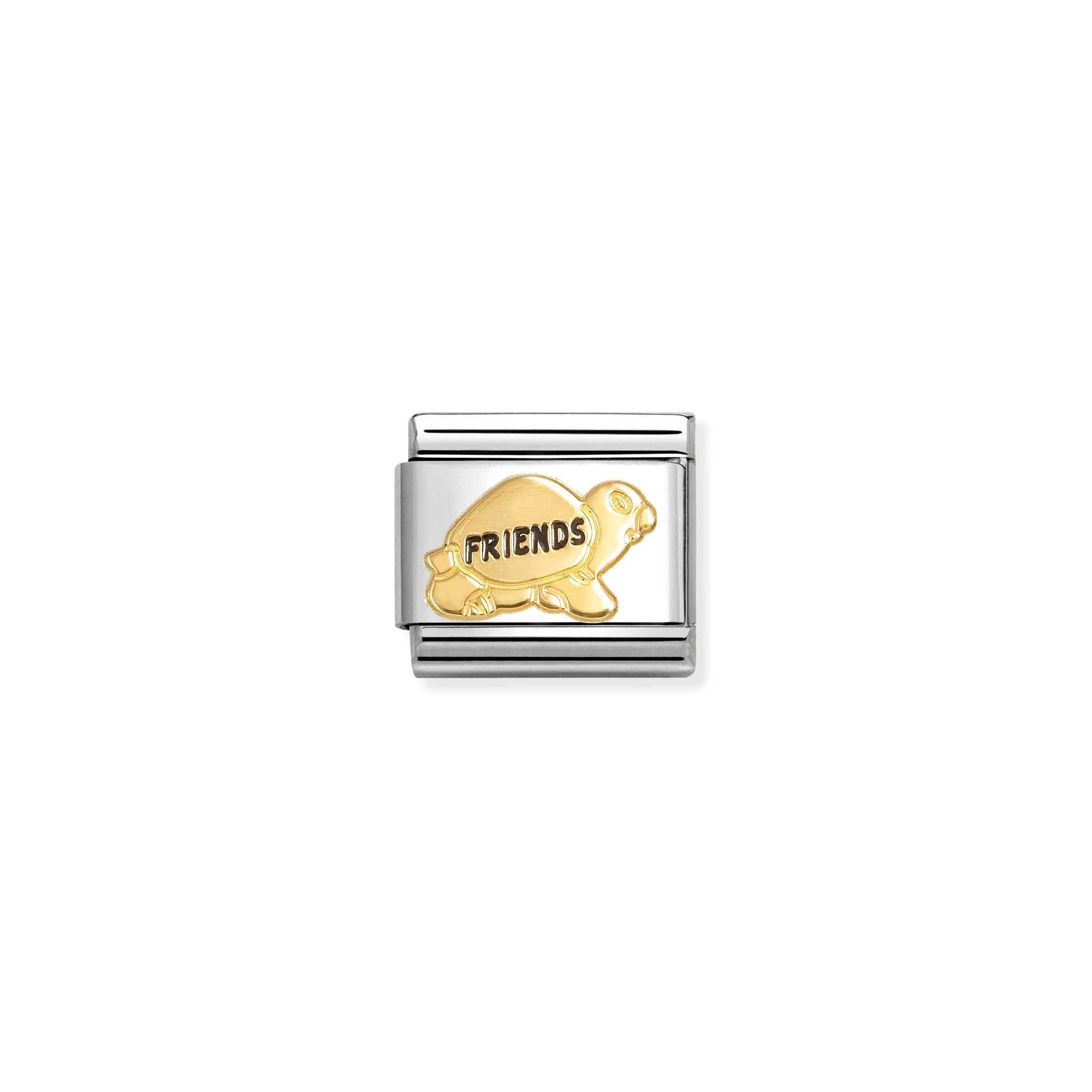 Nomination Composable Classic Charm Schildkröte Friends - Edelstahl, Gold 750 Gelbgold, Emaille – Ansicht 2