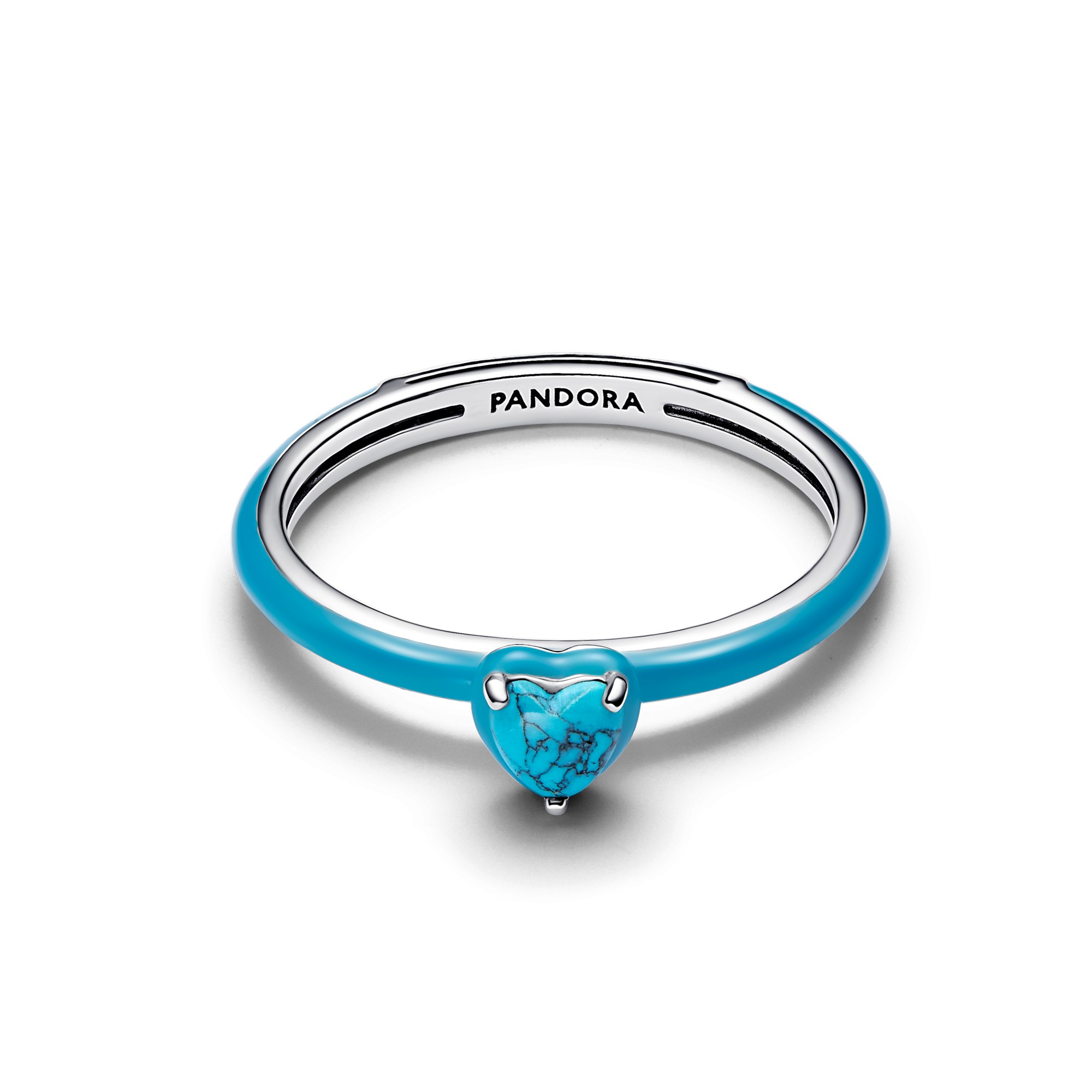 Pandora ME - türkisfarbener Herz Stein Ring - Sterling Silber – Ansicht 2