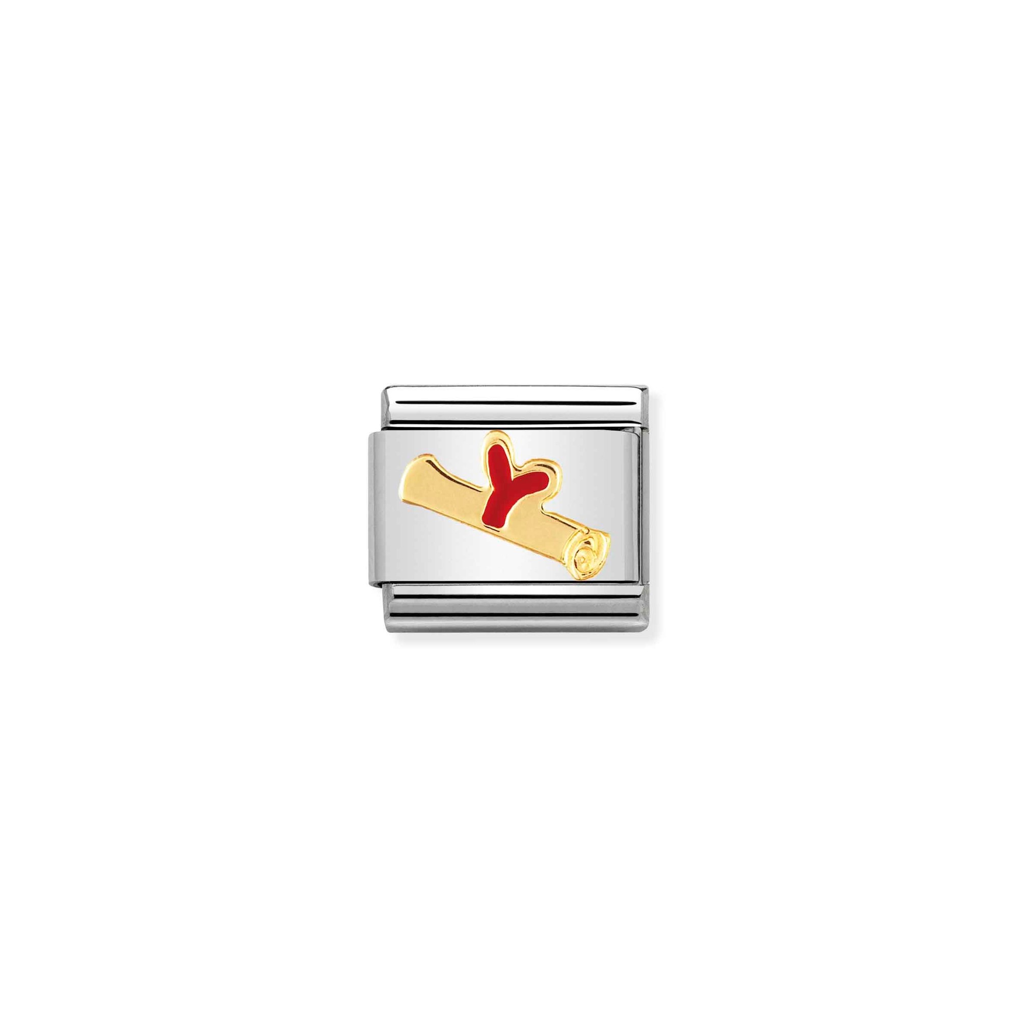 Nomination Composable Classic Charm Diplom - Edelstahl, Gold 750 Gelbgold, Emaille