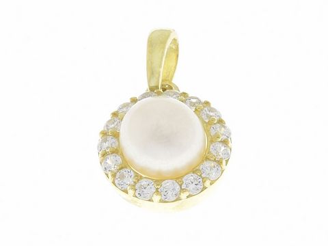 Anhänger Perlentraum in Silber mit Zirkonia und einer strahlenden Süßwasser Zuchtperle, hergestellt von Juwelier Harnisch, elegantes und zeitloses Schmuckstück.