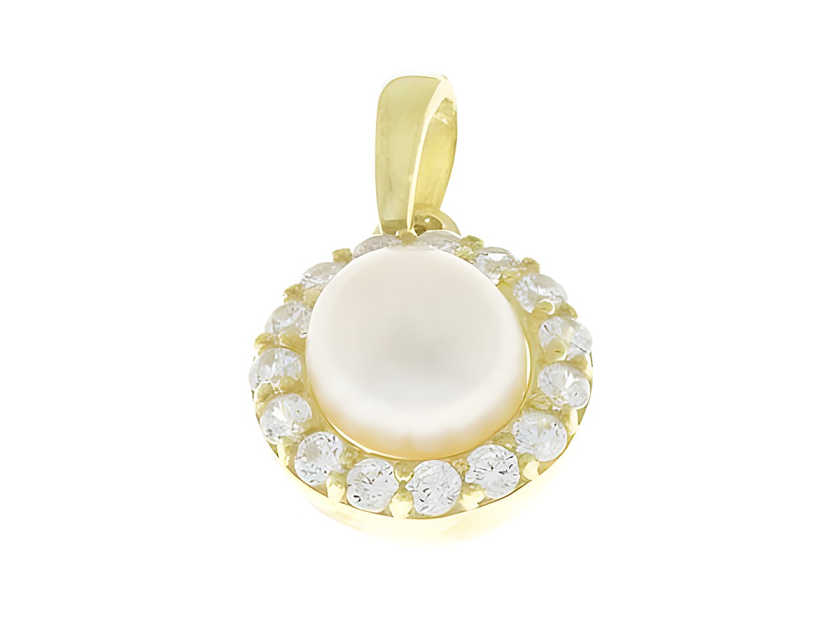 Anhänger Perlentraum in Silber mit Zirkonia und einer strahlenden Süßwasser Zuchtperle, hergestellt von Juwelier Harnisch, elegantes und zeitloses Schmuckstück.