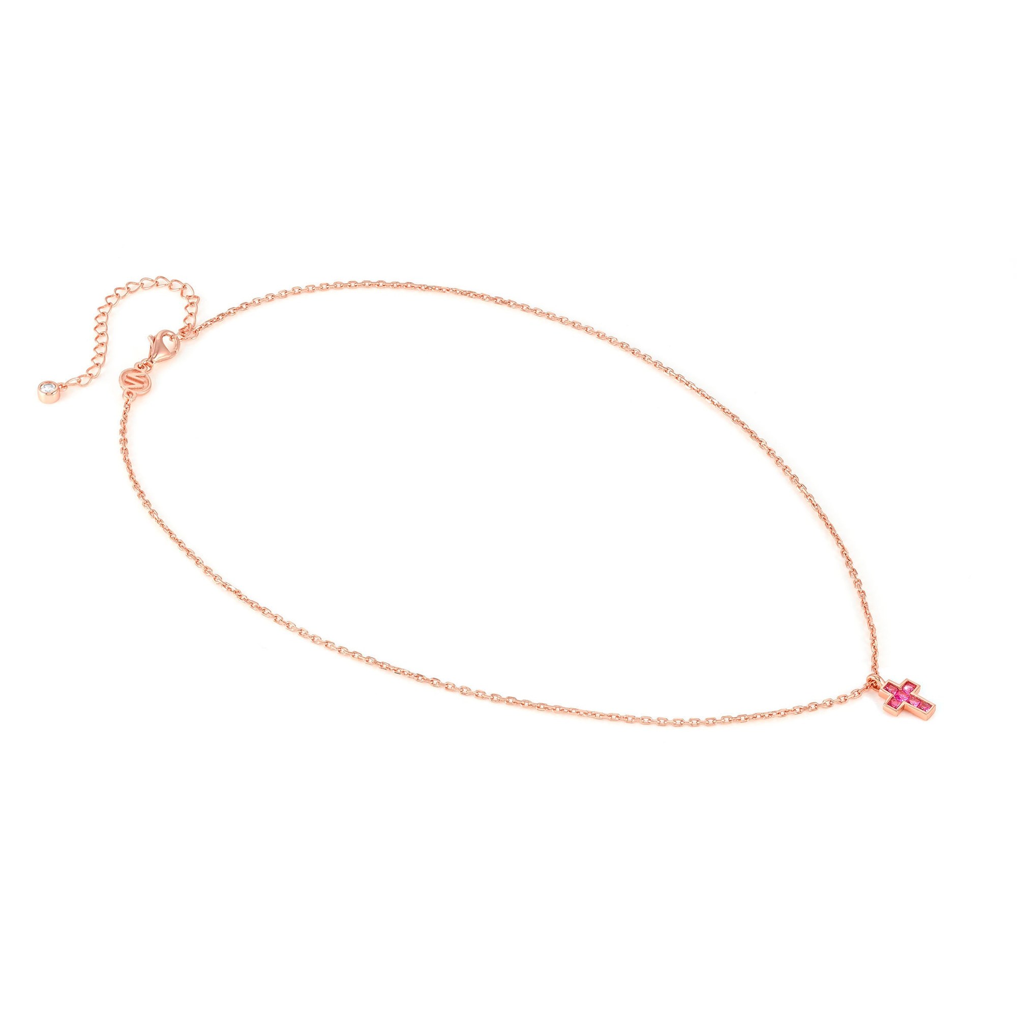 Nomination Carismatica kl. Kreuz Collier - Roségold vergoldet - Zirkonia Fuchsia - 38 - 44 cm – Ansicht 4