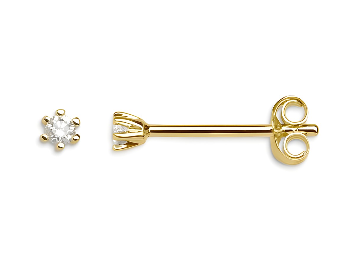 Echtgold Ohrringe in Gelbgold 375, Modell Xenox Gold XG4001G, mit einem funkelnden Zirkonia Stein, elegant und zeitlos, perfekt für jeden Anlass.