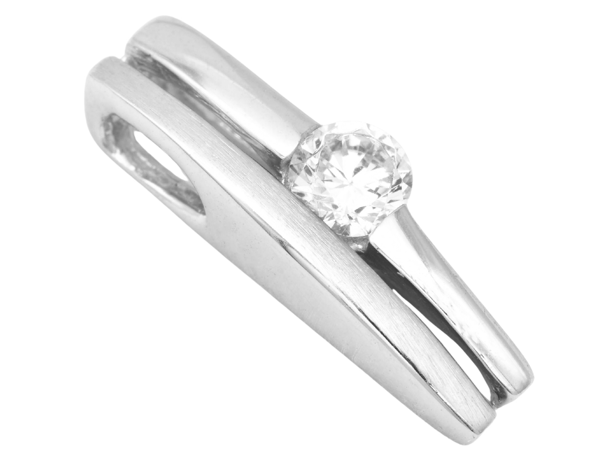 Anhänger Simple Eleganz - Sterling Silber 925 - teilmattiert - Zirkonia Weiß