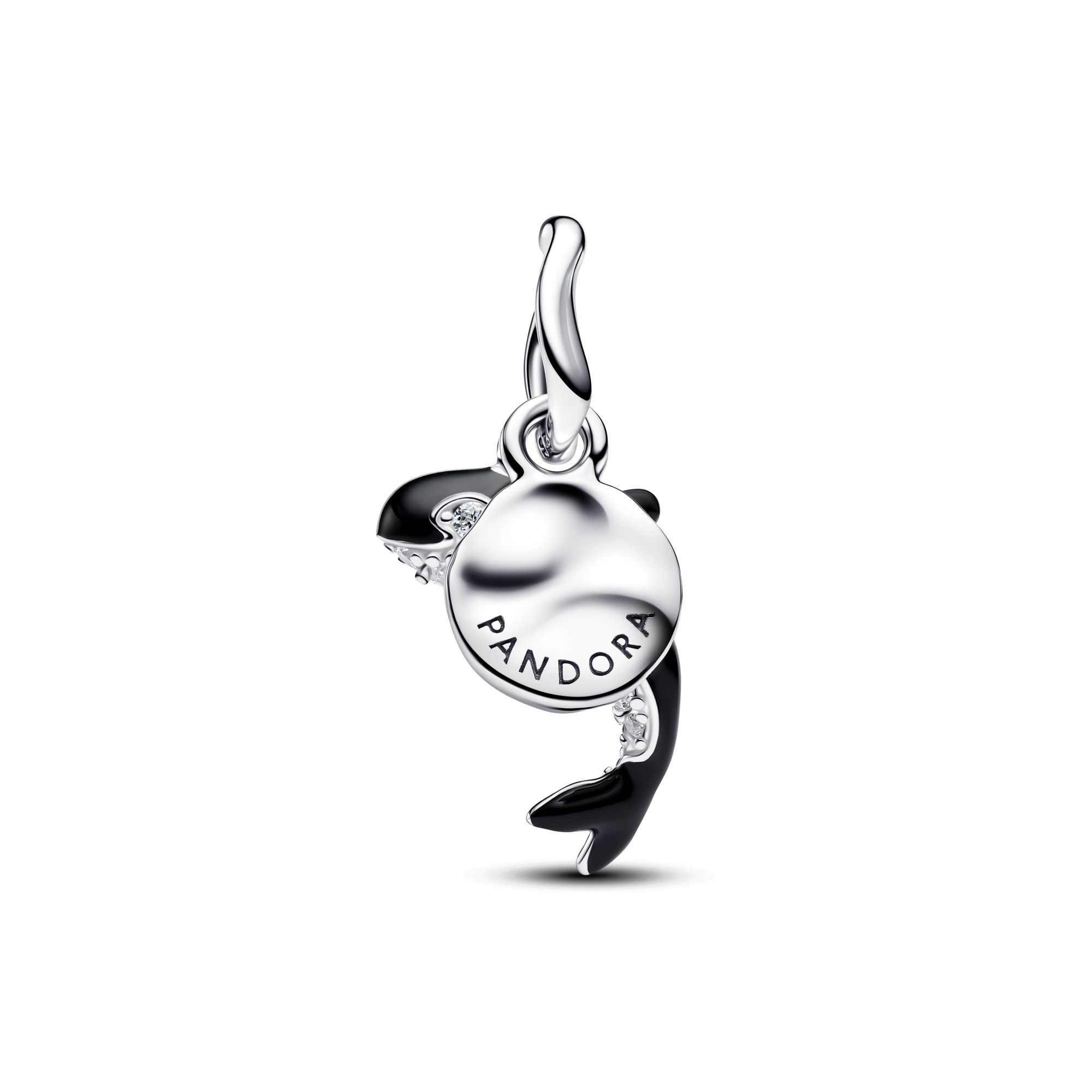 Pandora Orca Charm-Anhänger - Silber - Zirkonia + Emaille Schwarz – Ansicht 3
