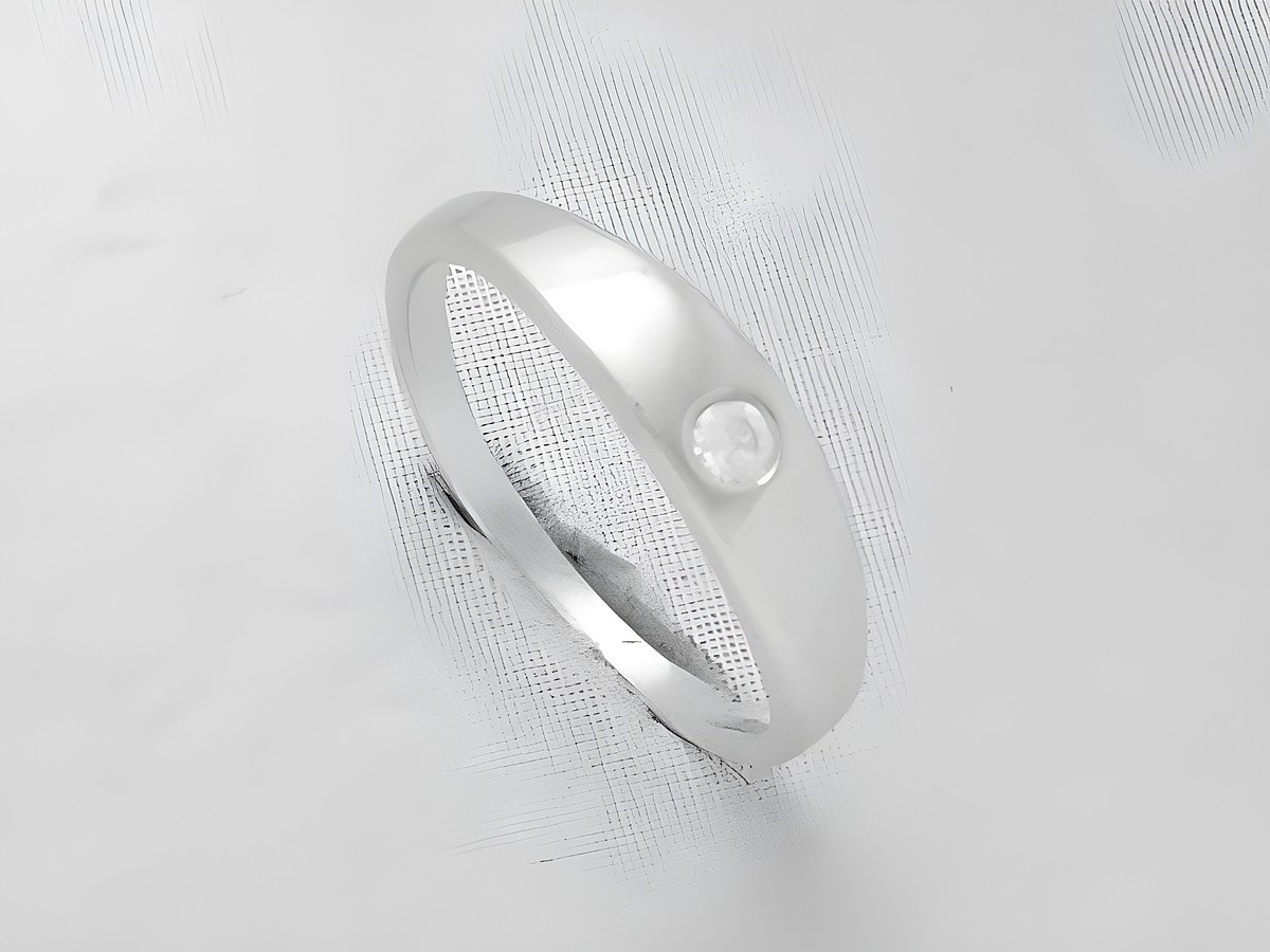 Süßer filigraner Silber Taufring mit Zirkonia, Hersteller Juwelier Harnisch, aus glänzendem Silber, schlichtes Design mit funkelndem Zirkonia, ideal als Geschenk zur Geburt oder Taufe.