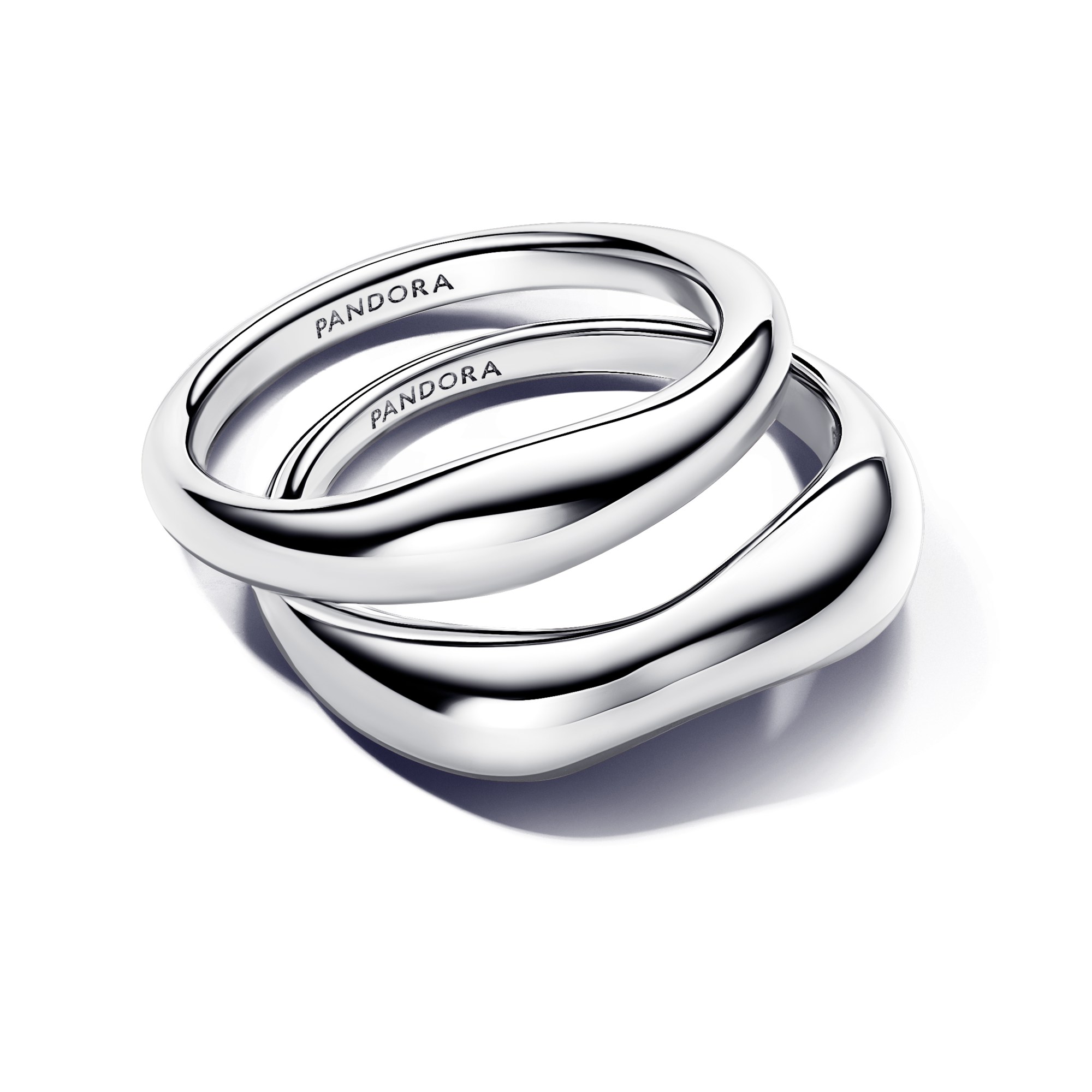 Pandora ESSENCE organisch Geformte Stacking-Ringe - Sterling Silber – Ansicht 3