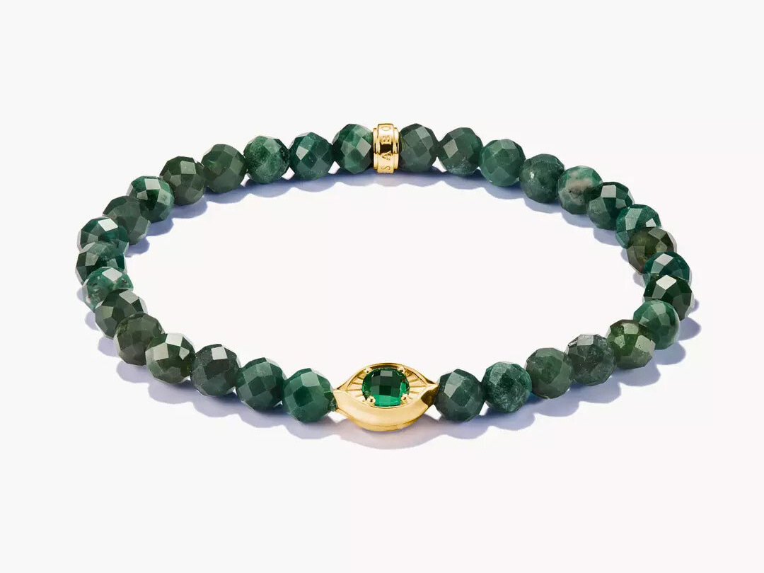 Thomas Sabo ELYNDRA A2210-472-6-L19 Armband - 19 cm - Sterling Silber recy. mit 18K Vergoldung & Nano-Kristall - grün