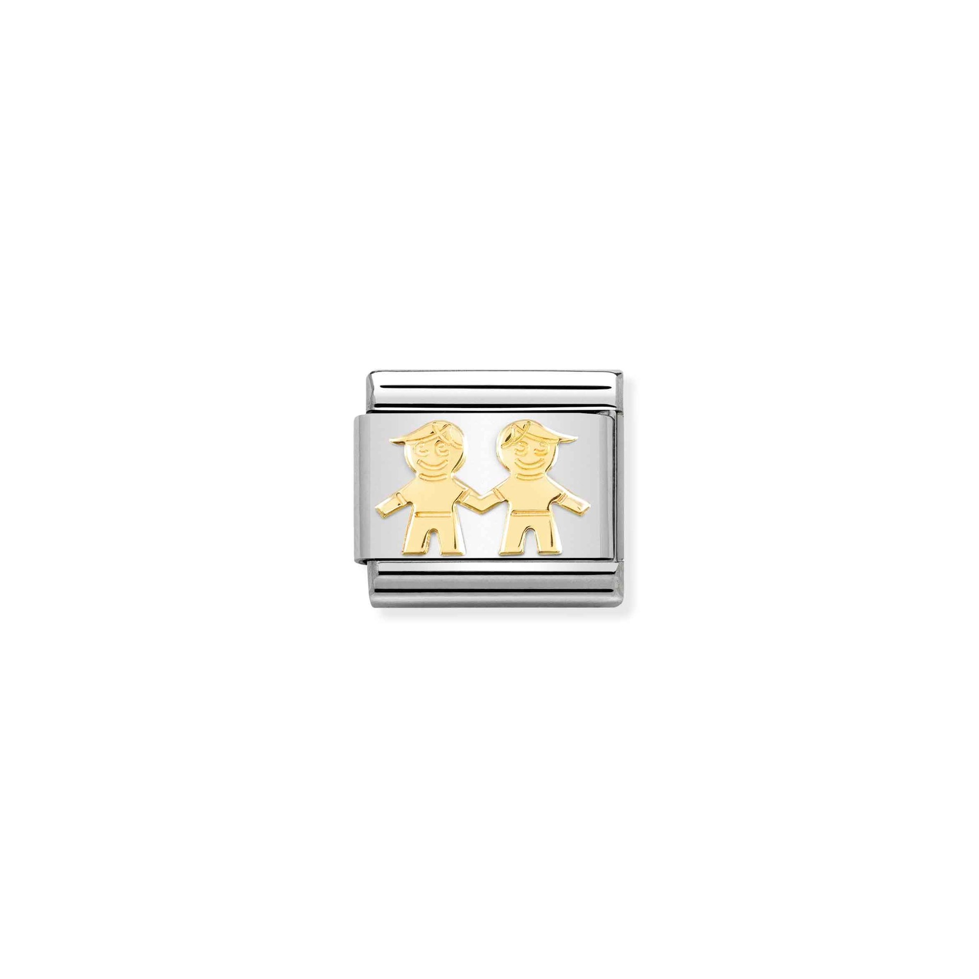Nomination Composable Classic Charm Brüder - Edelstahl, Gold 750 Gelbgold