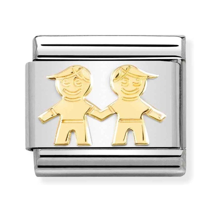 Nomination Composable Classic Charm Brüder - Edelstahl, Gold 750 Gelbgold