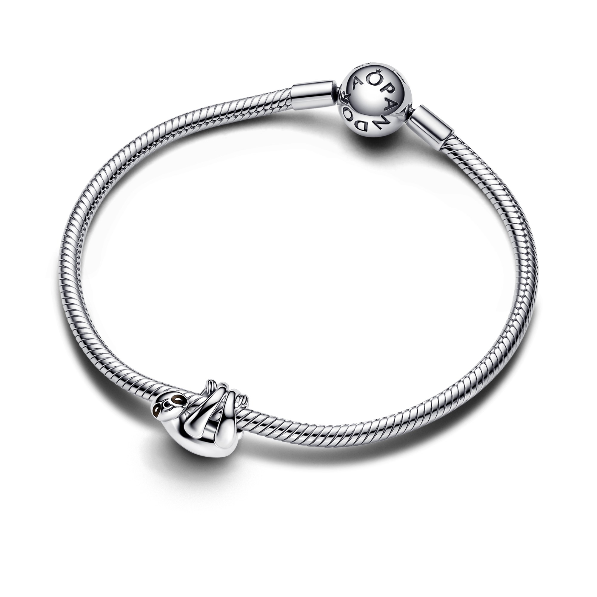 Pandora Hängendes Faultier Charm - Sterling Silber - Emaille Schwarz – Ansicht 2