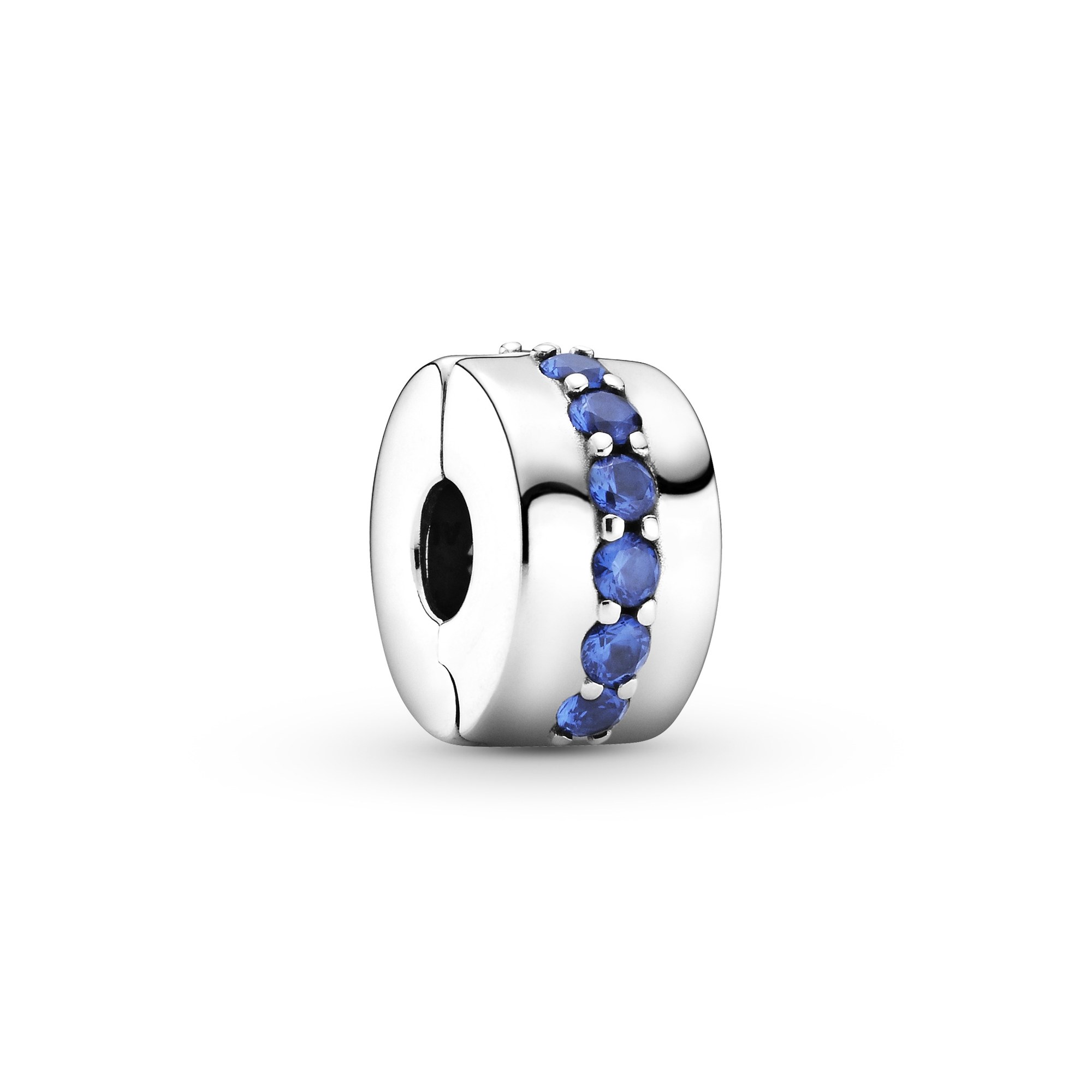 Pandora Colours - Clip - Stopper - Blau leuchtender Pfad - Silber - Crystals