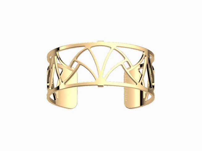 Goldfarbener Armreif von Les Georgettes mit filigranem Design und Gelbgoldfinish, Breite 25 mm, stilvoll und elegant für jedes Handgelenk.