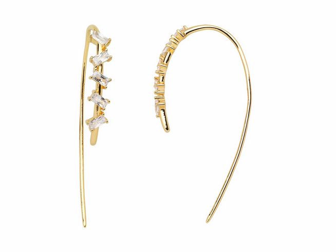 Xenox Sterling Silber Ohrringe XS2365G - SPLASH - Gelbgold Verg. mit funkelnden Zirkonia-Steinen, elegantes Design, ideal für besondere Anlässe und zeitlosen Schmuck.