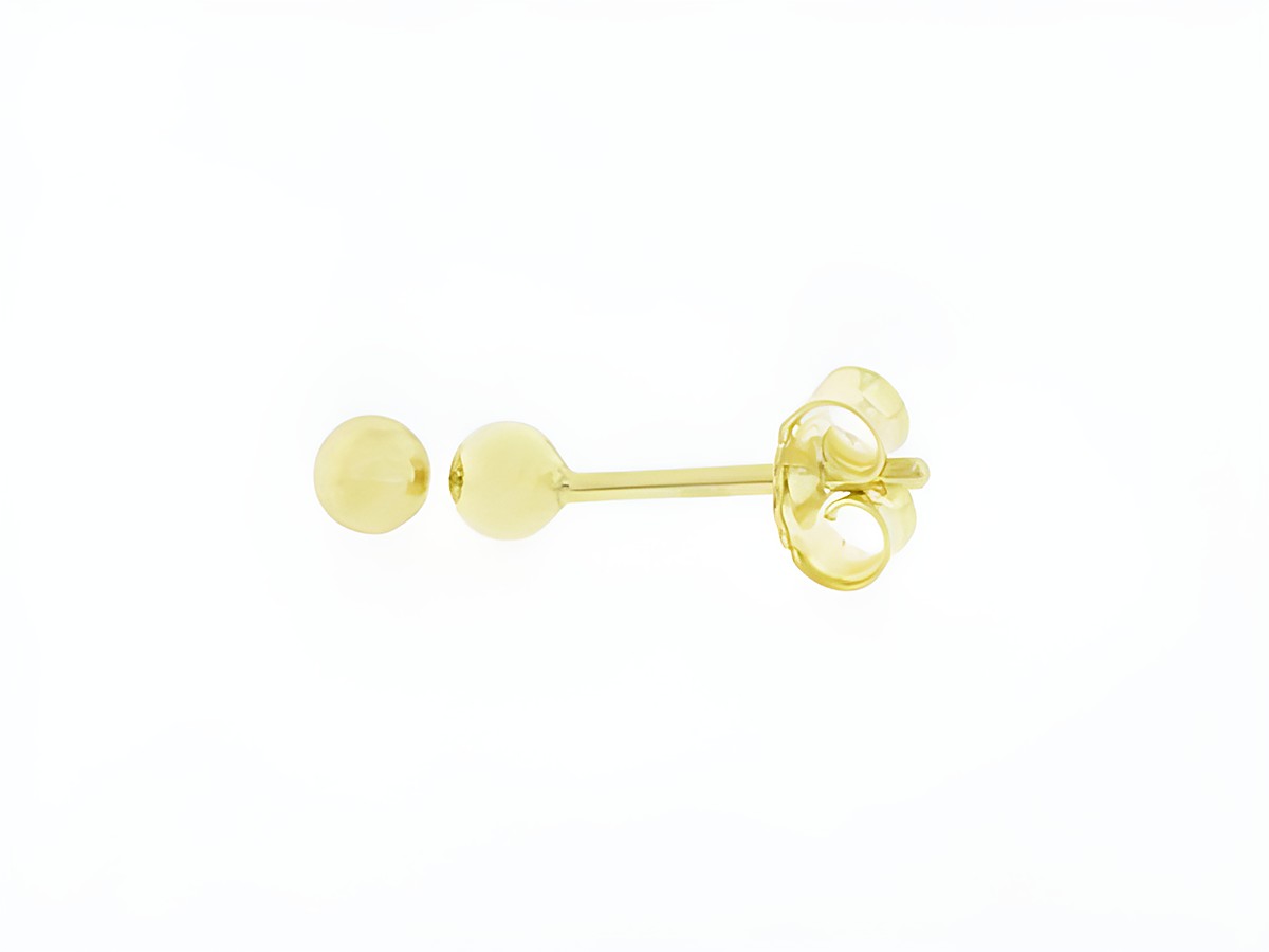Silber Ohrringe Kugel Silber vergoldet 3 mm Stecker der Hersteller Juwelier Harnisch Ohrstecker ohne Stein.