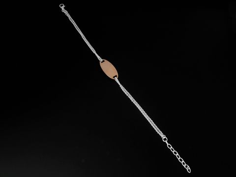 Rundes Silberarmband mit zweifachem Ankerdesign, längenverstellbar von 17 bis 20 cm, ausgestattet mit einem Karabiner, hergestellt von Juwelier Harnisch, ideal für Gravuren.