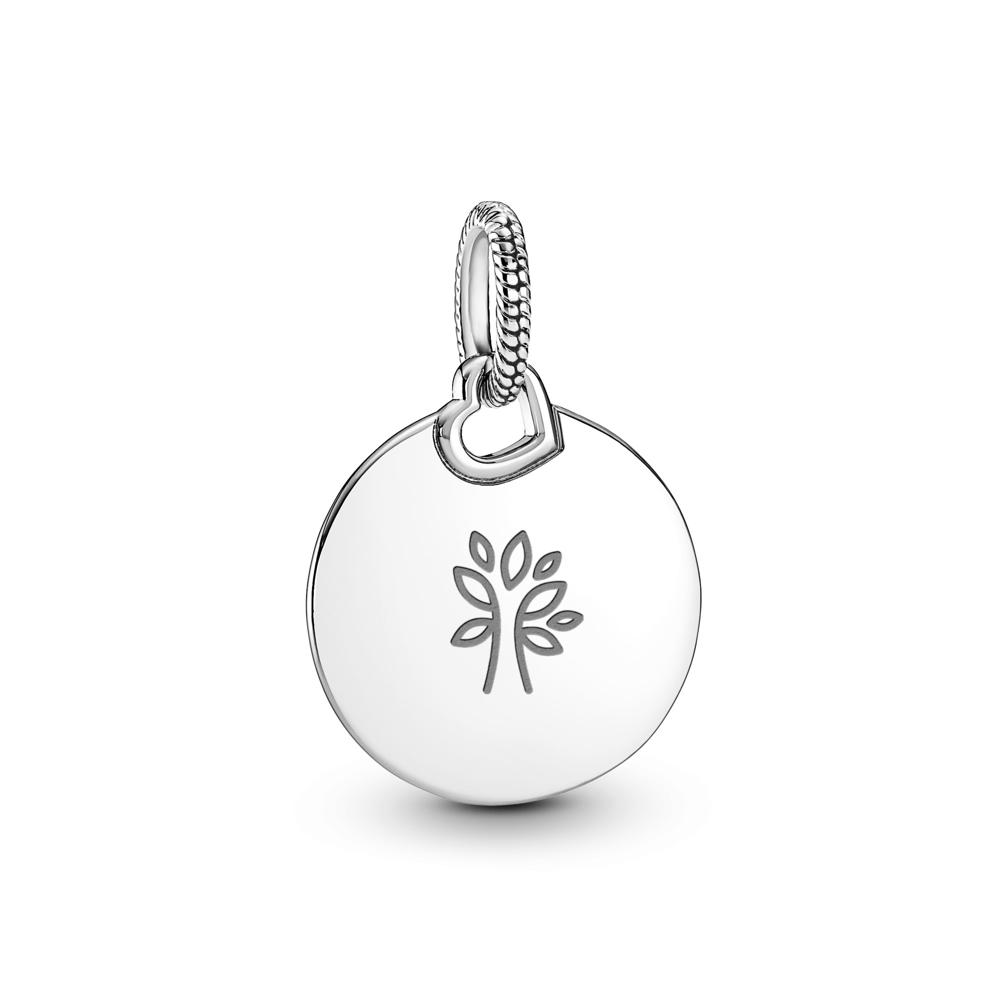 Pandora runder Gravur Anhänger - Sterling Silber