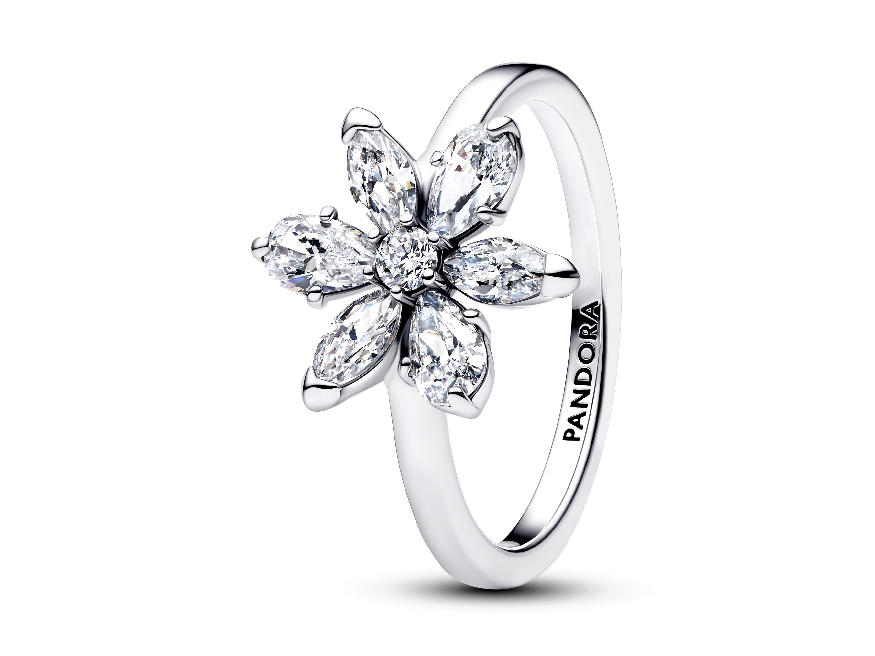 Pandora 193000C02-60 - Herbarium Funkelnde Blume Cocktail-Ring - Sterling Silber - Zirkonia - Gr. 60