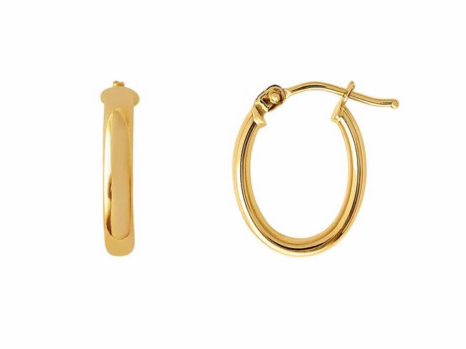 Gelbgold 585 Creolen von Xenox, poliert, elegant und zeitlos im Design, idealer Ohrschmuck für vielseitige Anlässe.