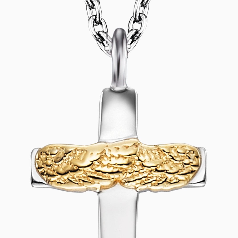 Engelsrufer CROSSWING Halskette mit Anhänger Kreuz Flügelchen Bicolor - Gelbgold vergoldet auf Silber 40 cm – Ansicht 2