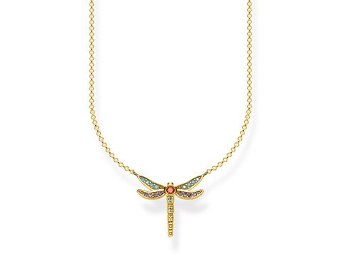 Schöne Thomas Sabo Kette KE1837-974-7-L45v in mehrfarbigen Nuancen mit Libellen-Anhänger, perfekt für besondere Anlässe und als modisches Accessoire. Kettenlänge 40-42 cm.
