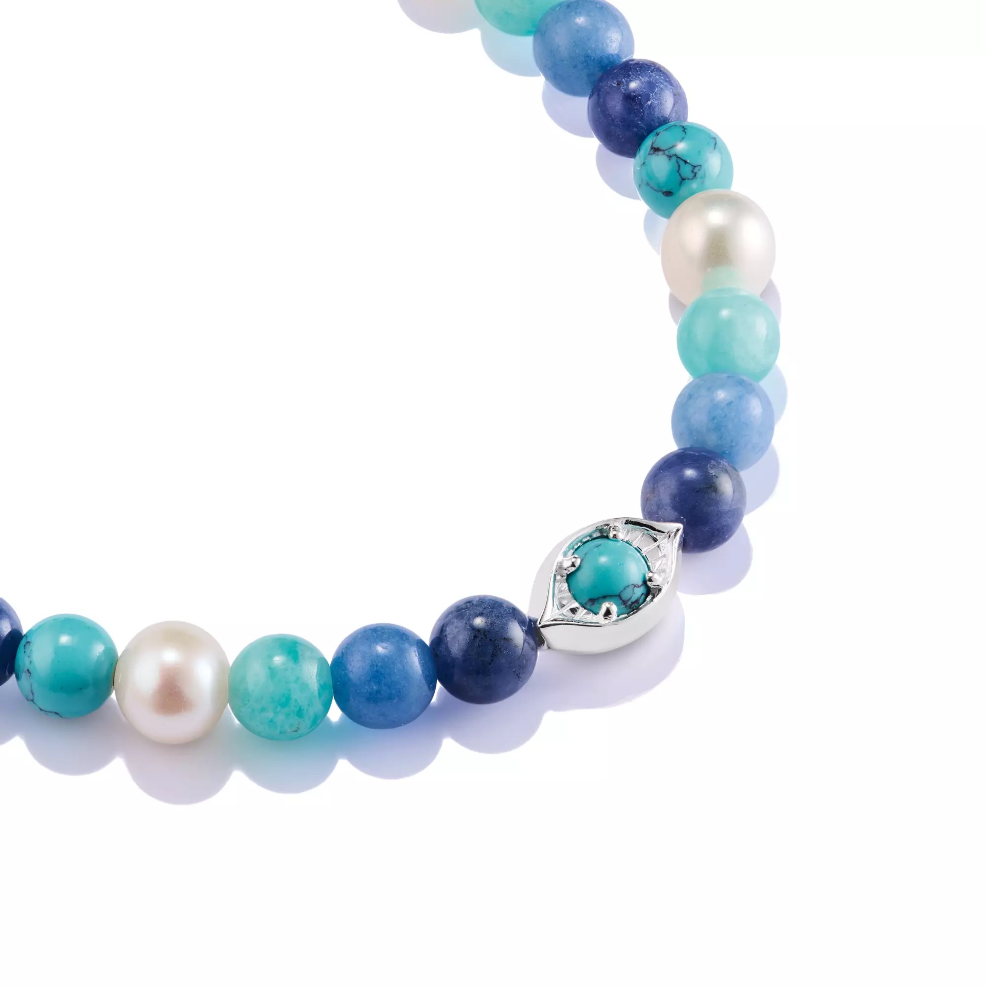 Thomas Sabo ELYNDRA Armband - 17 cm - Sterling Silber recy. & imit. Türkis & Süßwasserperle – Ansicht 3