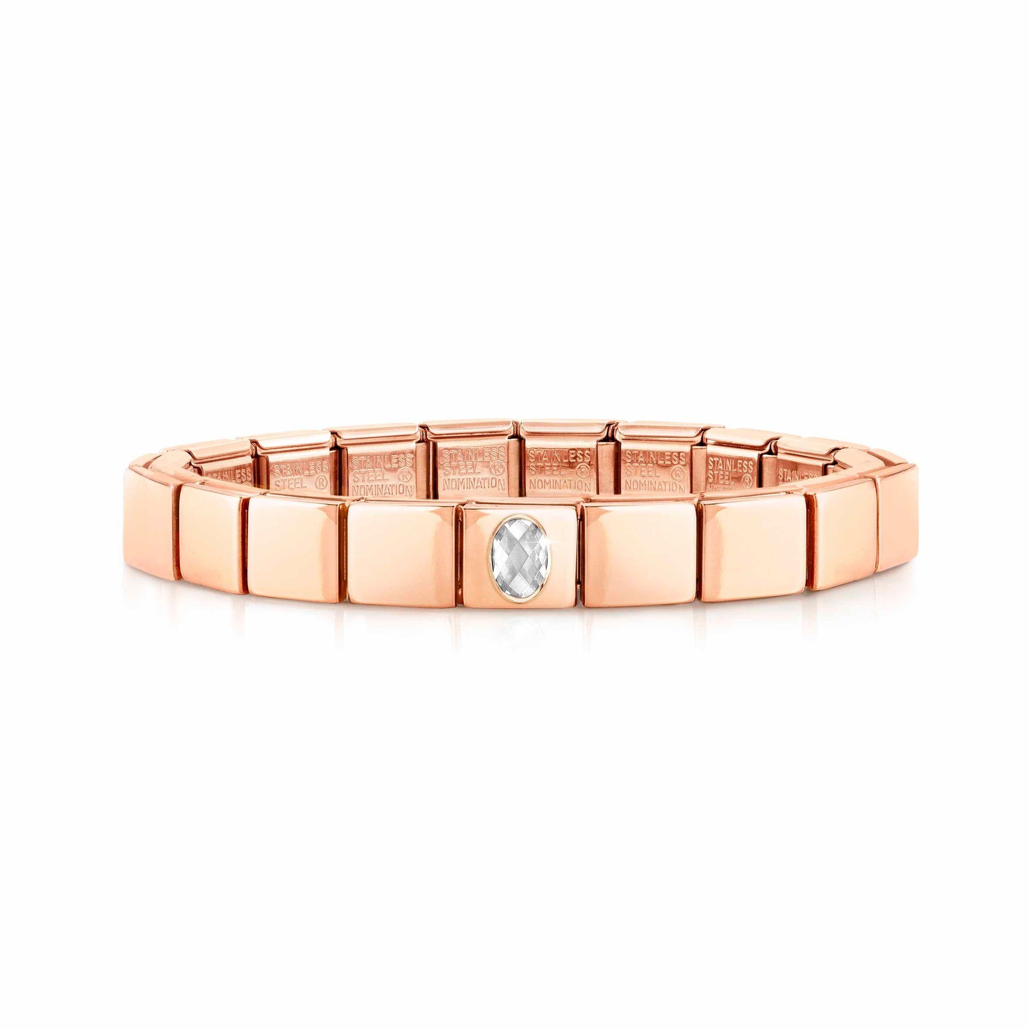 Nomination Classic GLAM Armband Edelstahl Roségold - Zirkonia WEISS