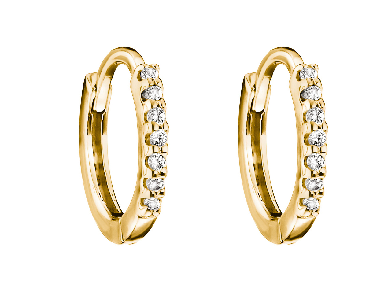 Thomas Sabo Creolen mit weißem Zirkonia, vergoldet, 10,5 mm hoch, elegante Ohrringe mit funkelnden Steinen, ideal für stilvolle Akzente im Alltag oder zu besonderen Anlässen.