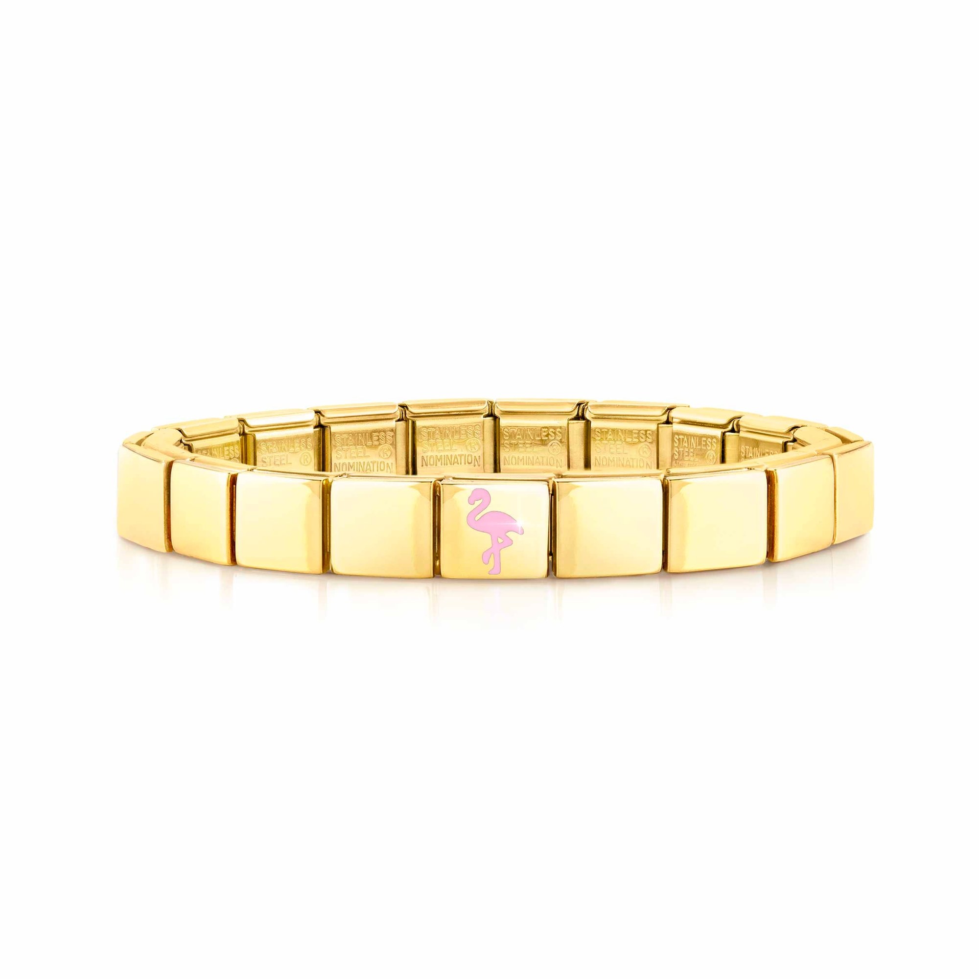 Nomination Classic GLAM Armband Edelstahl Gelbgold - Flamingo