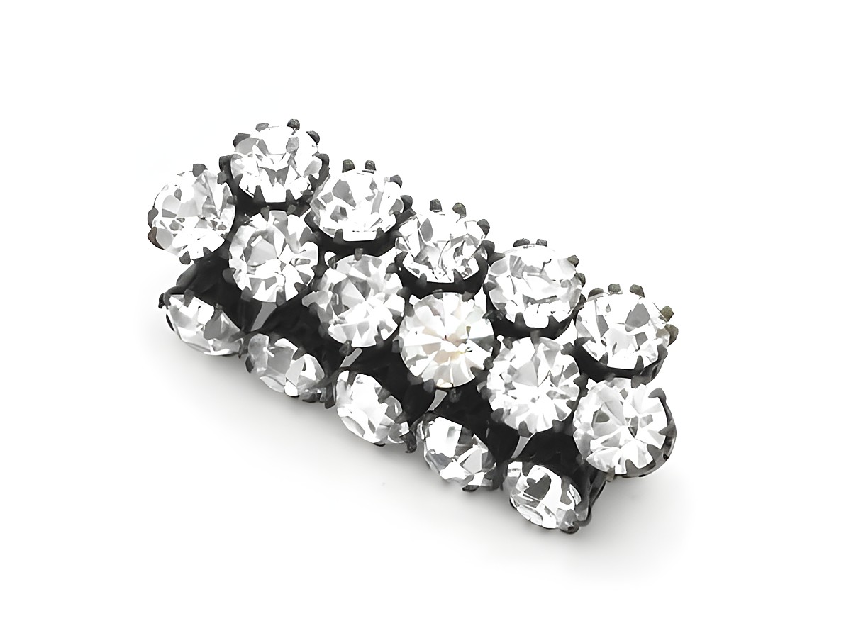 Strass Brosche - Eckig - weiß & Gefasst - NEU - Hersteller: Juwelier Harnisch, Strass Brosche - Weiß, glänzende Elemente in ansprechendem Design, ideal für elegante Akzente.
