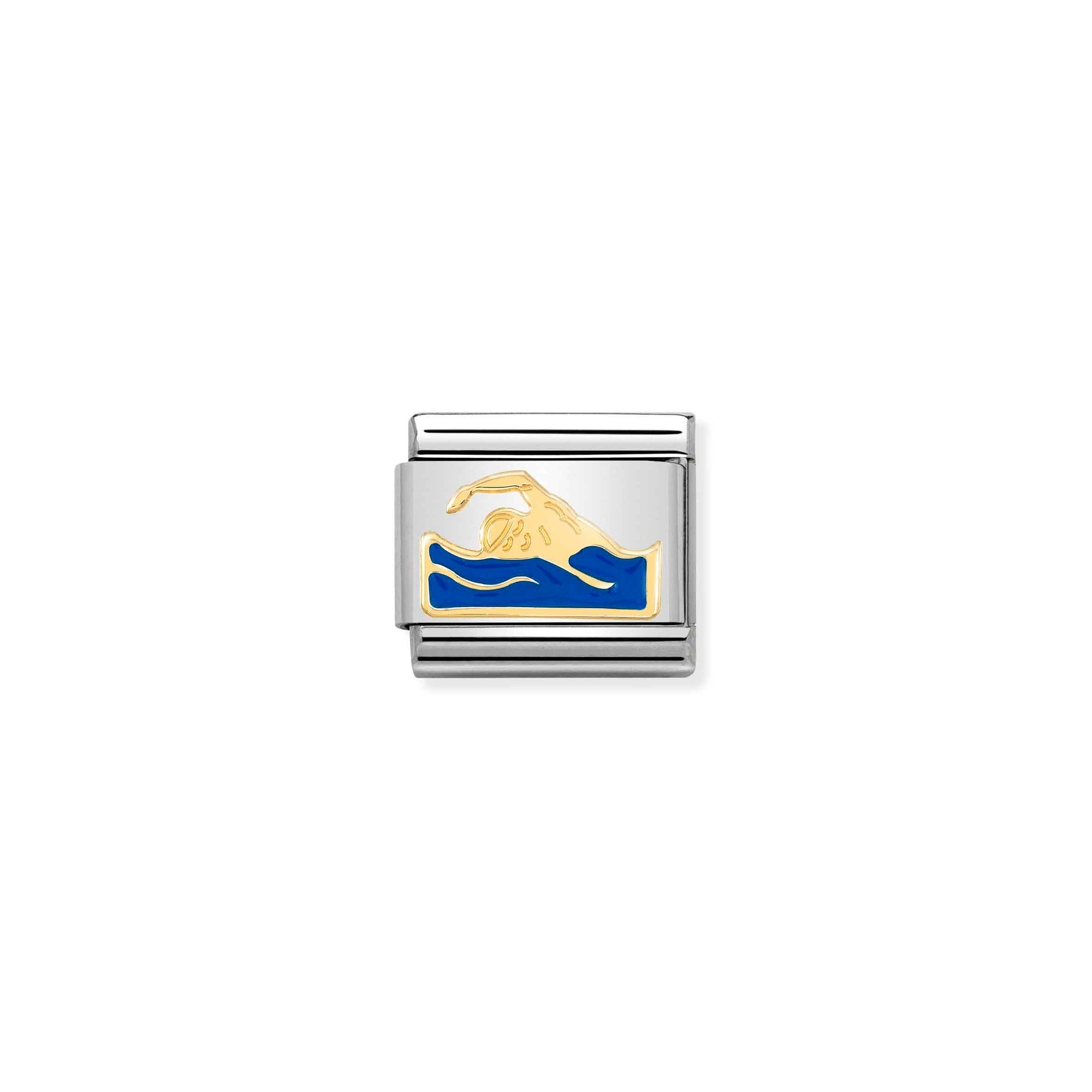 Nomination Composable Classic Charm Schwimmer - Edelstahl, Gold 750 Gelbgold, Emaille