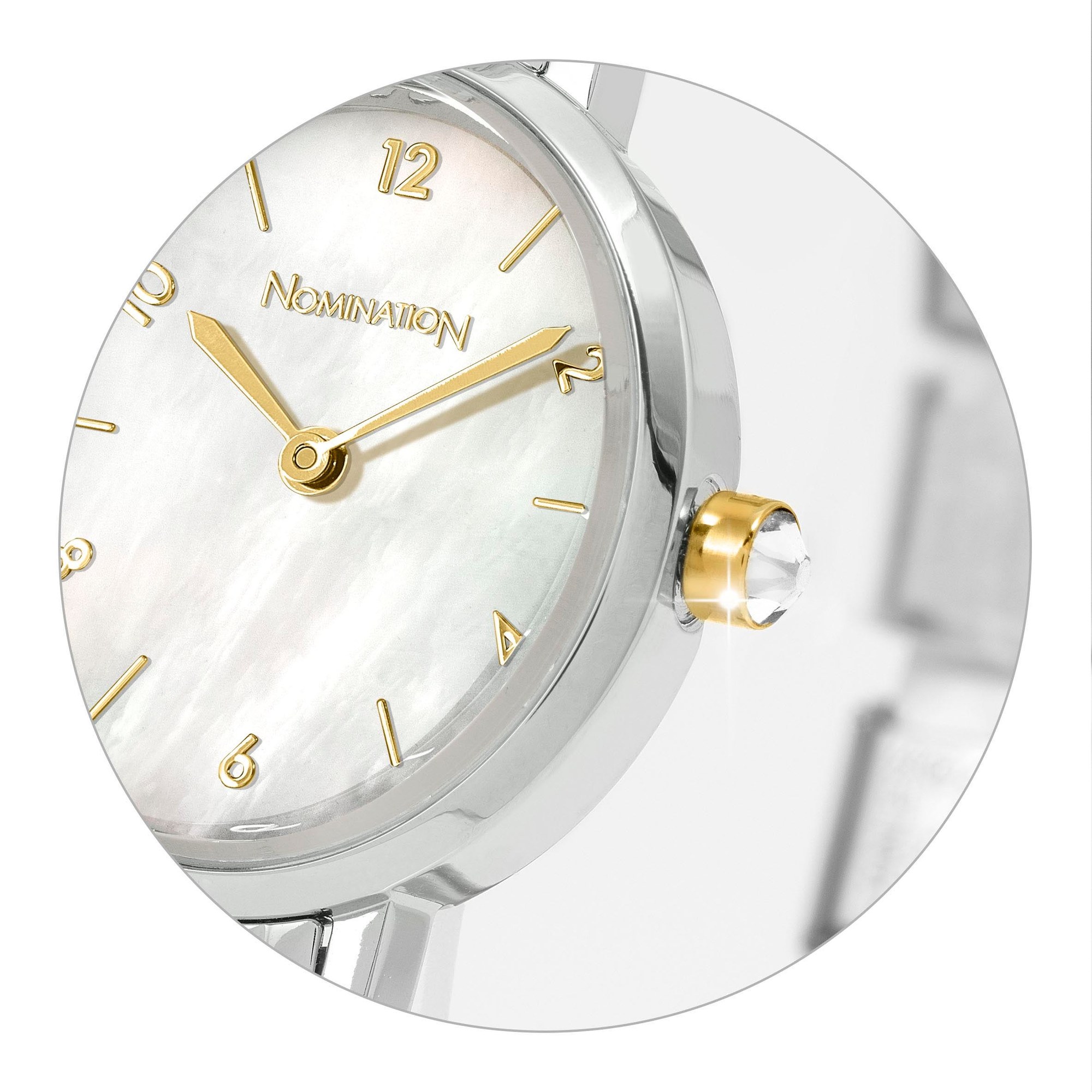 Nomination TIME Edelstahl Armbanduhr - weißer Perlmutt - oval – Ansicht 4