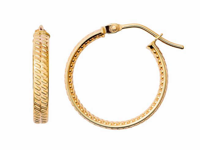 Gelbgold 585 Creolen von Xenox, poliert, elegantes Design mit feinen Details, idealer Ohrschmuck für jeden Anlass, hergestellt aus Echt Gold, hochwertig verarbeitet.