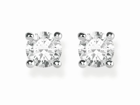 Silberne Thomas Sabo Ohrstecker mit weißen Zirkonia, schlicht und elegant, ideal für festliche Anlässe oder den Alltag. Design mit funkelndem Effekt, zeitloses Accessoire.