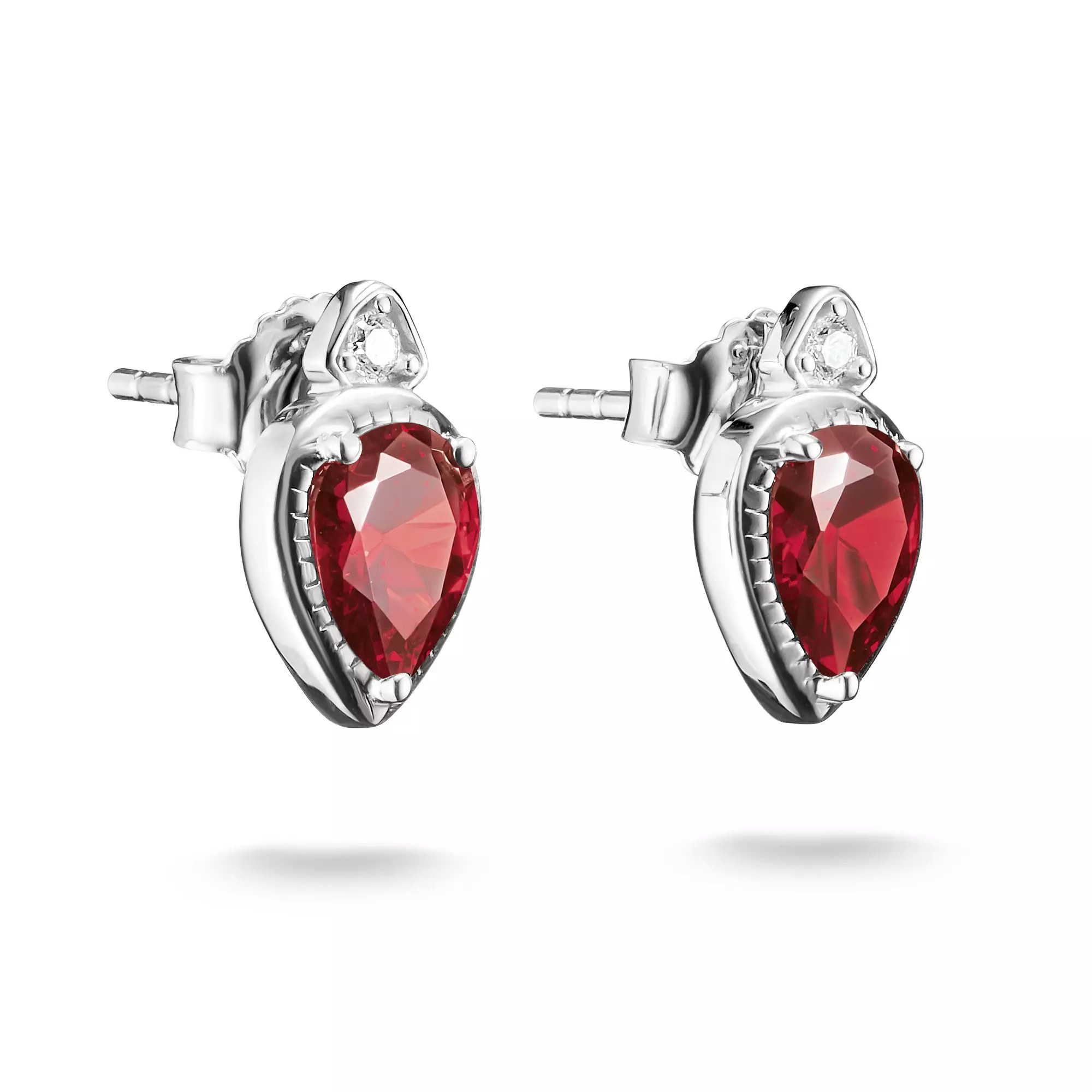 Thomas Sabo ELYNDRA Ohrstecker - Sterling Silber & Zirkonia - Rot – Ansicht 2