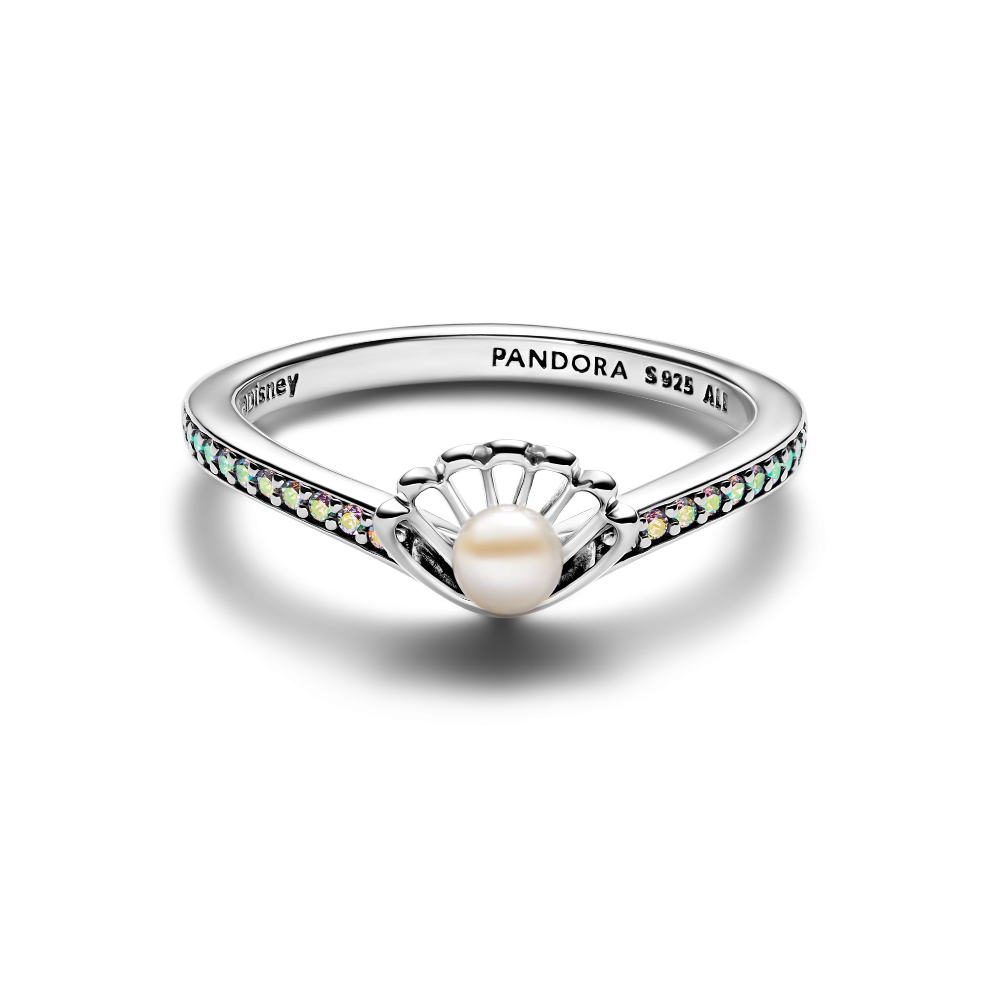 Pandora Disney Ariel Silber Ring & Zuchtperle & Aurora Borealis - Zirkonia – Ansicht 2