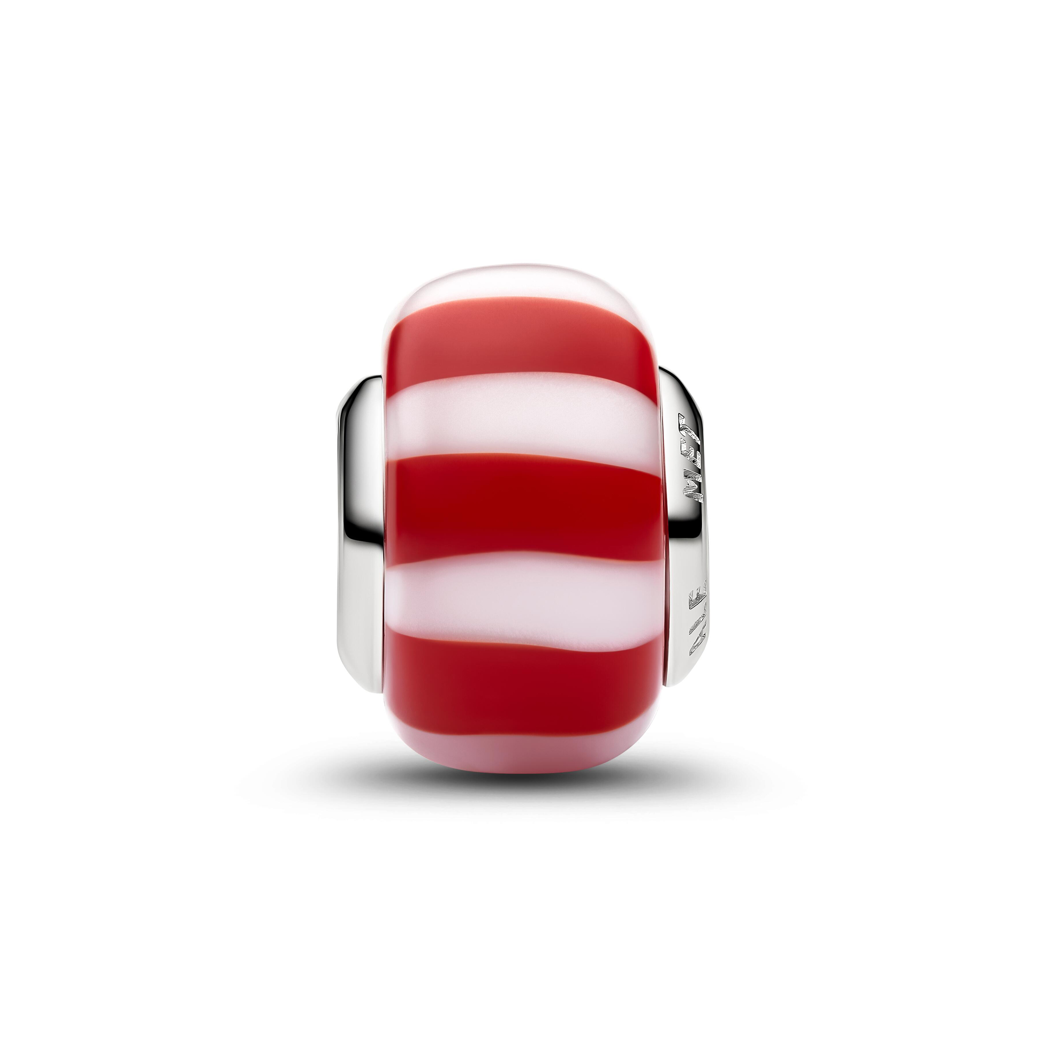 Pandora Moments - Charm Pfefferminz - platiniert - Muranoglas rot – Ansicht 2