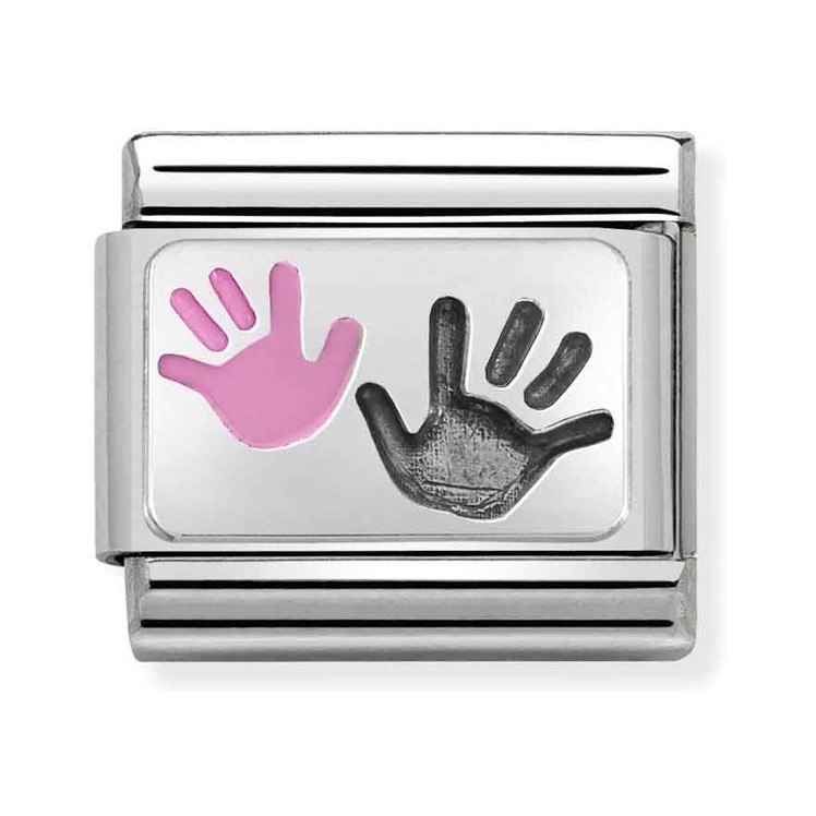 Nomination Composable Classic Charm Hände Tochter und Eltern - Edelstahl, Sterling Silber