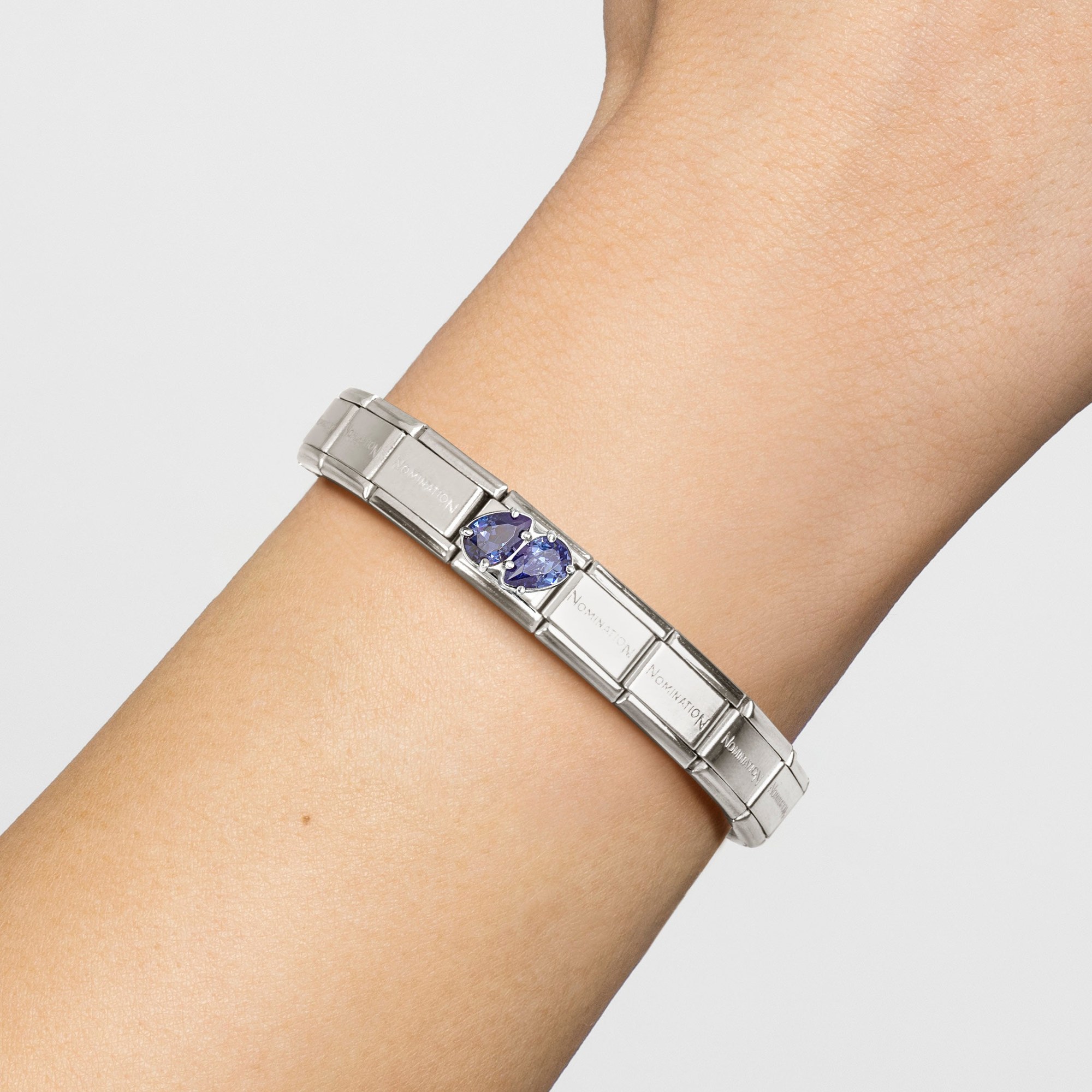 Nomination Classic Sterling Silber charm - 2 Tropfen - Zirkonia - Blau – Ansicht 3