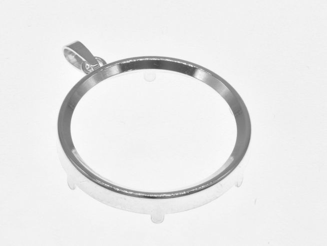 Münzfassung Anhänger aus 925 Sterling Silber für Münzen bis 2,5 cm Durchmesser, schlichtes Design, ideal für persönliche Sammlerstücke oder Geschenke.