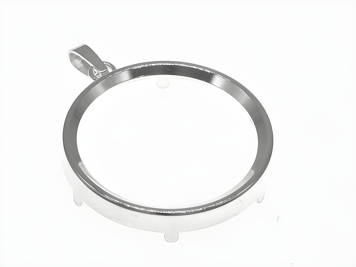 Münzfassung Anhänger aus 925 Sterling Silber für Münzen bis 2,5 cm Durchmesser, schlichtes Design, ideal für persönliche Sammlerstücke oder Geschenke.