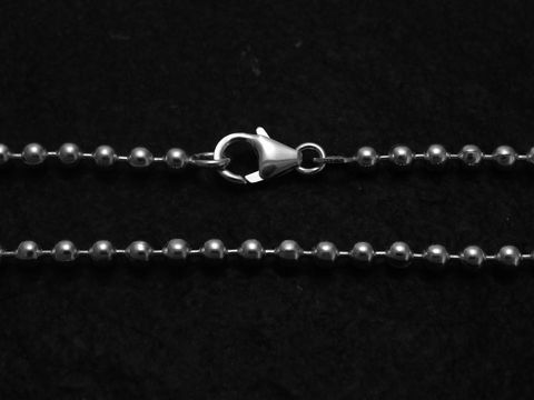 Kugelketten 50 cm aus 925 Sterling Silber mit 3 mm Kugeln und Karabinerverschluss von Juwelier Harnisch, ideal für eleganten Schmuck.