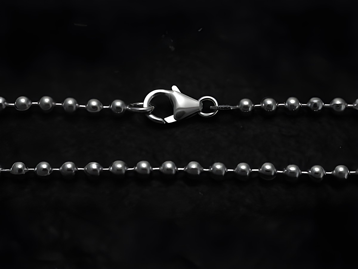 Kugelketten 50 cm aus 925 Sterling Silber mit 3 mm Kugeln und Karabinerverschluss von Juwelier Harnisch, ideal für eleganten Schmuck.